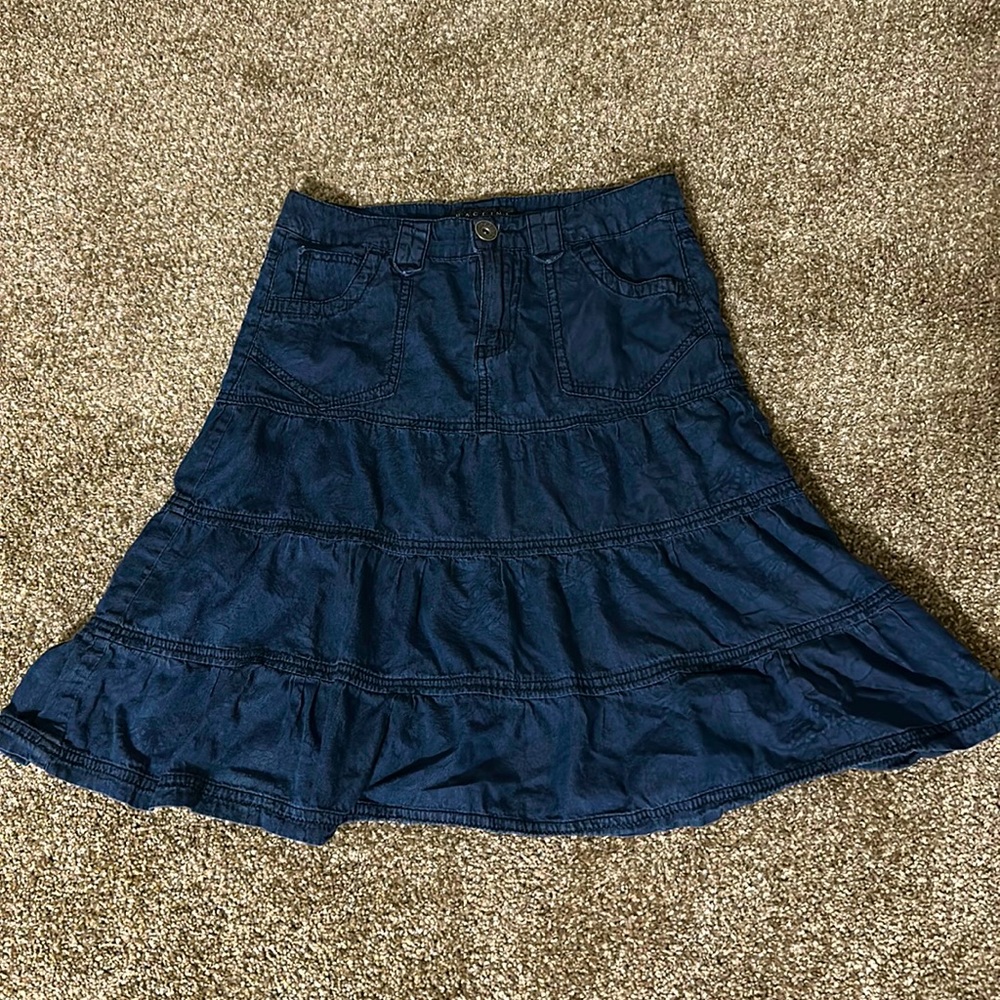 Soft Jean Style Tiered Skirt